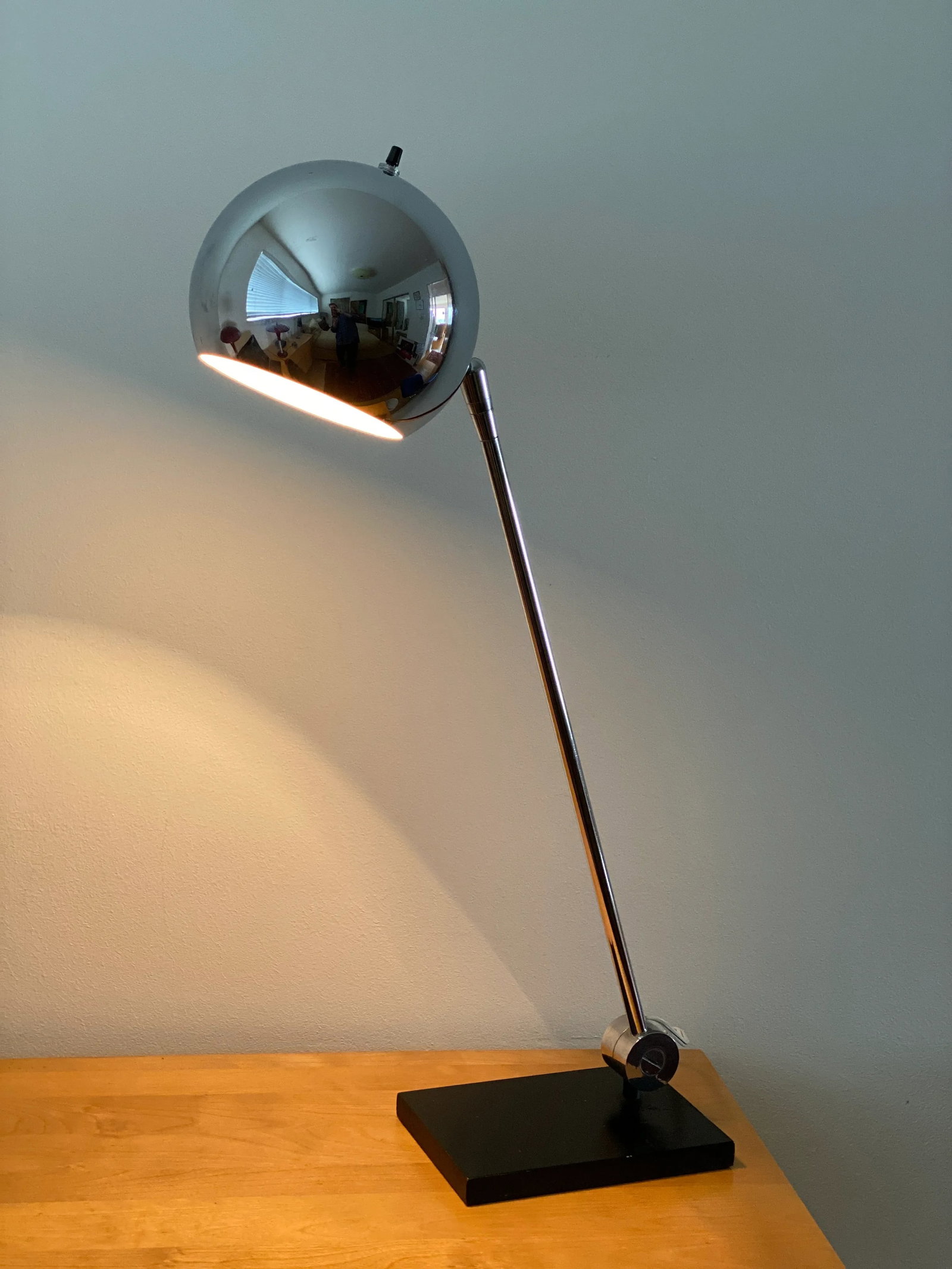 Robert Sonneman Articulating Chrome Orb Table Lamp - 5