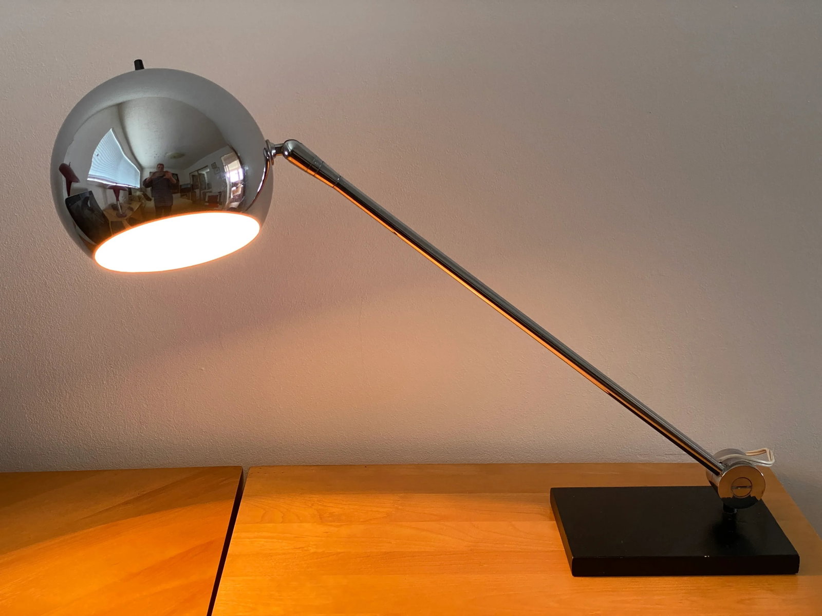 Robert Sonneman Articulating Chrome Orb Table Lamp - 9