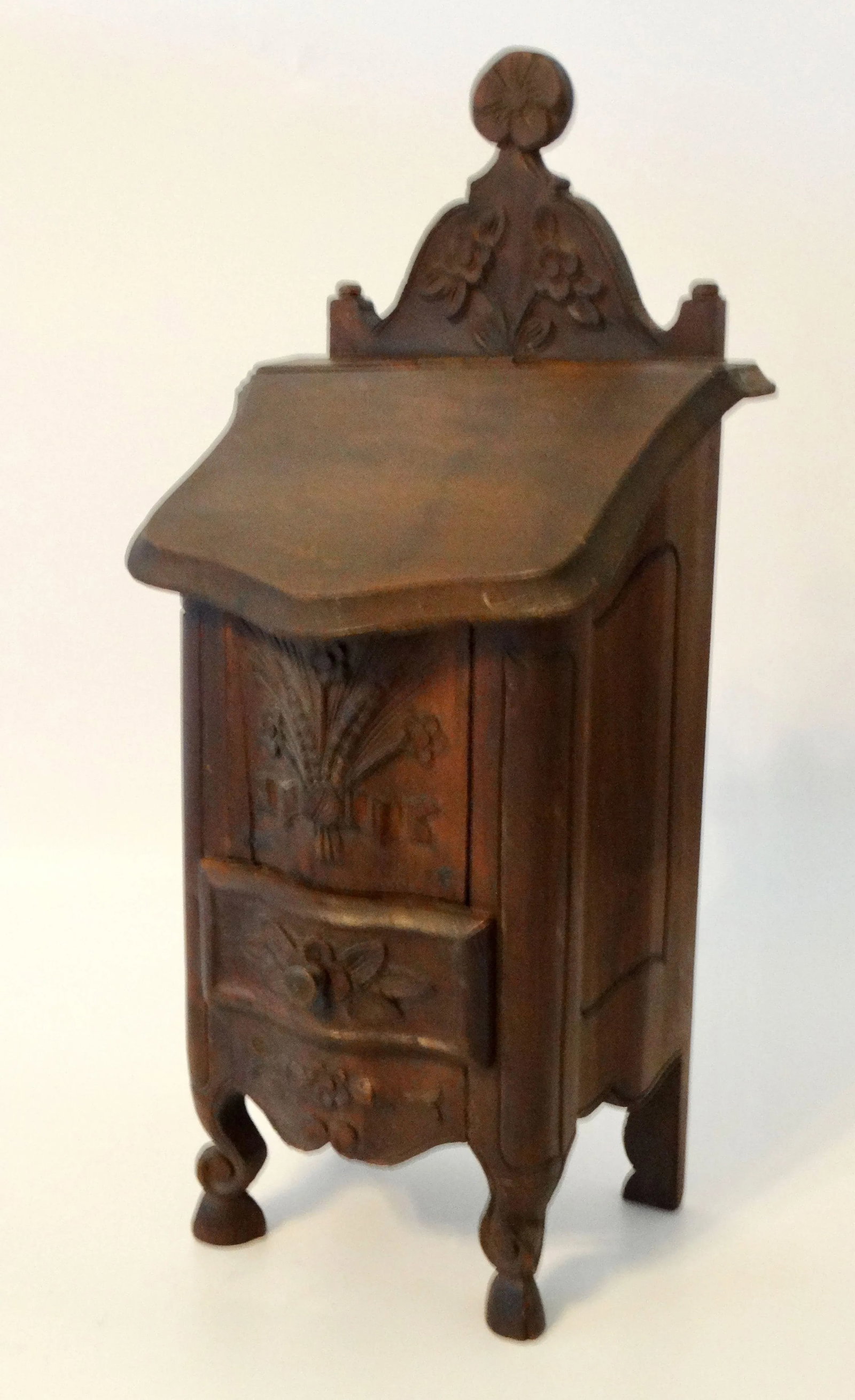 Antique Diminutive French Salt Box Table Cabinet Boite a Sel - 10