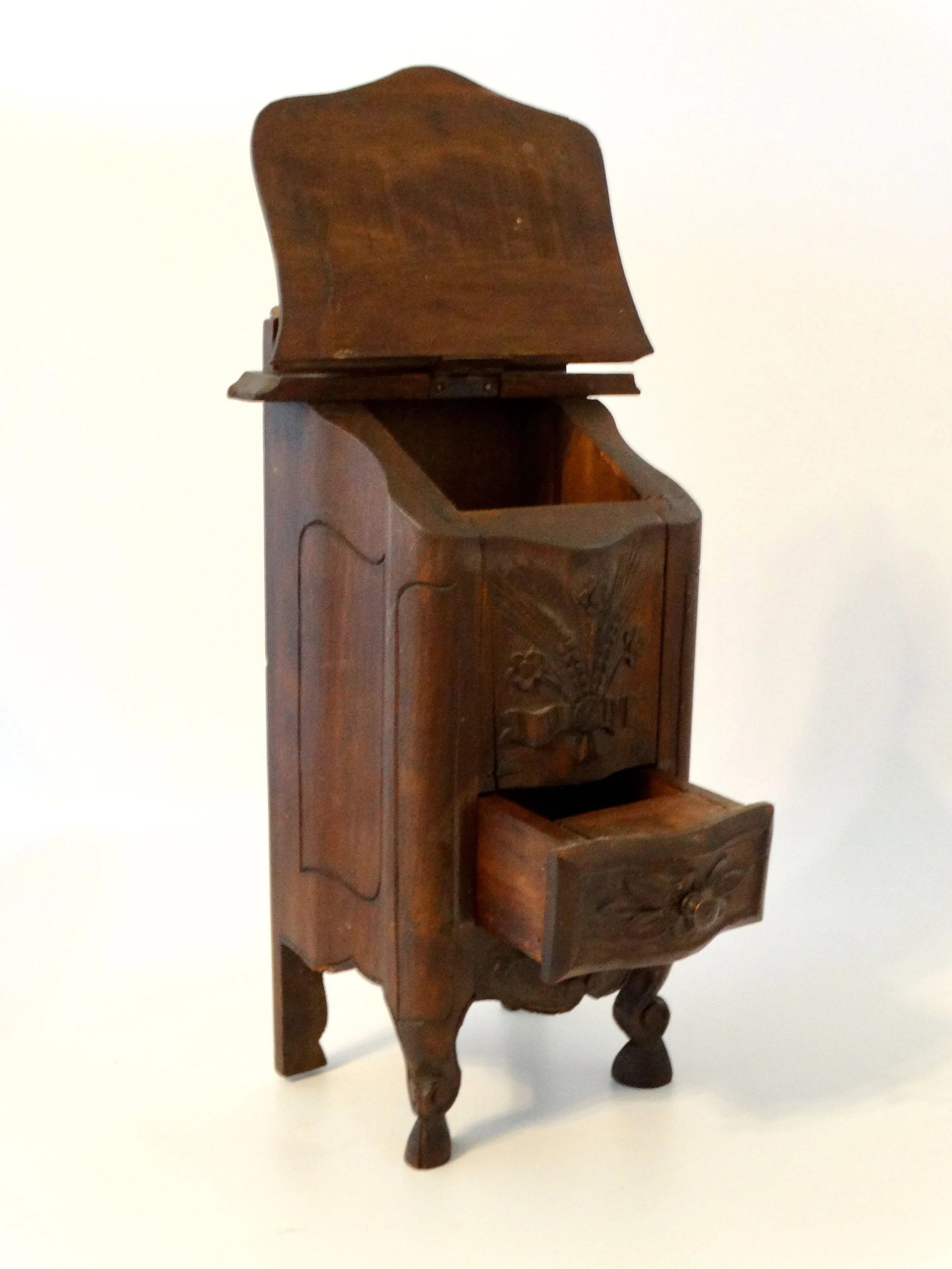 Antique Diminutive French Salt Box Table Cabinet Boite a Sel - 4