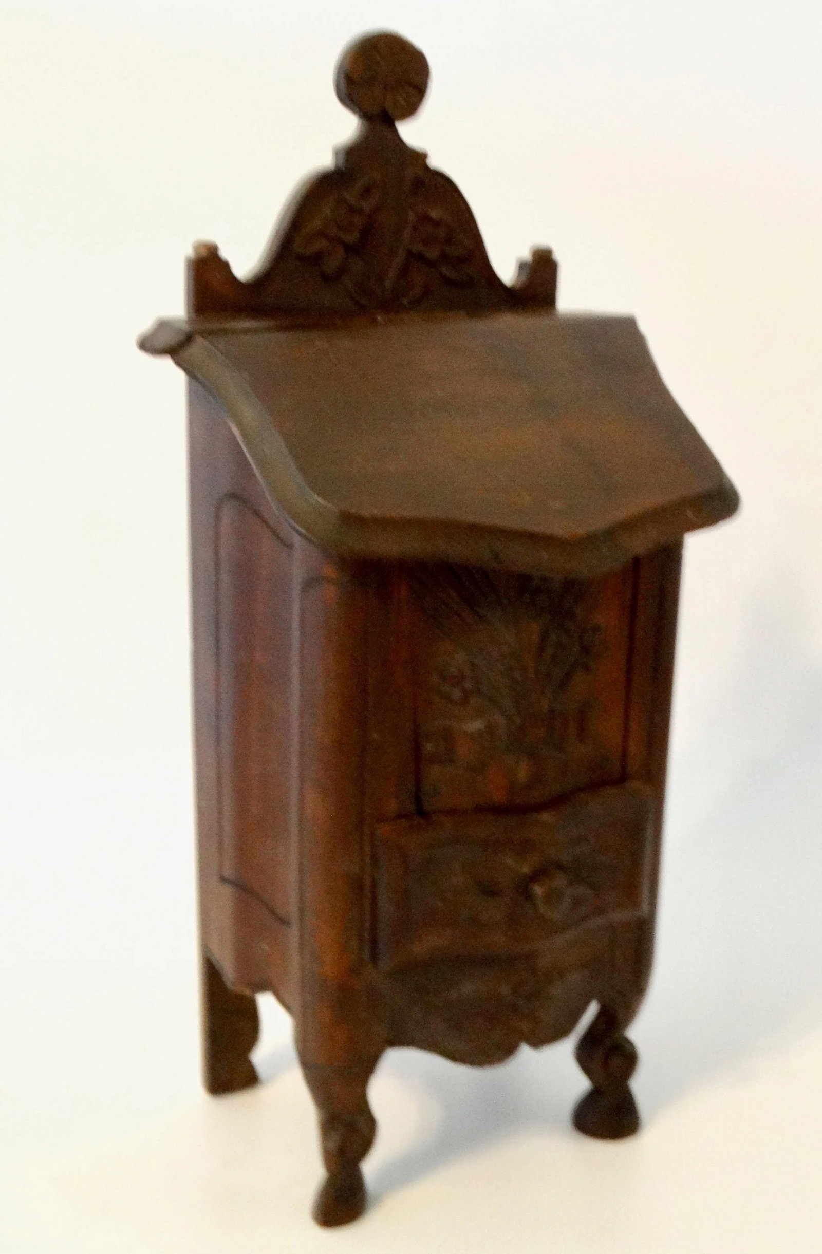 Antique Diminutive French Salt Box Table Cabinet Boite a Sel - 8
