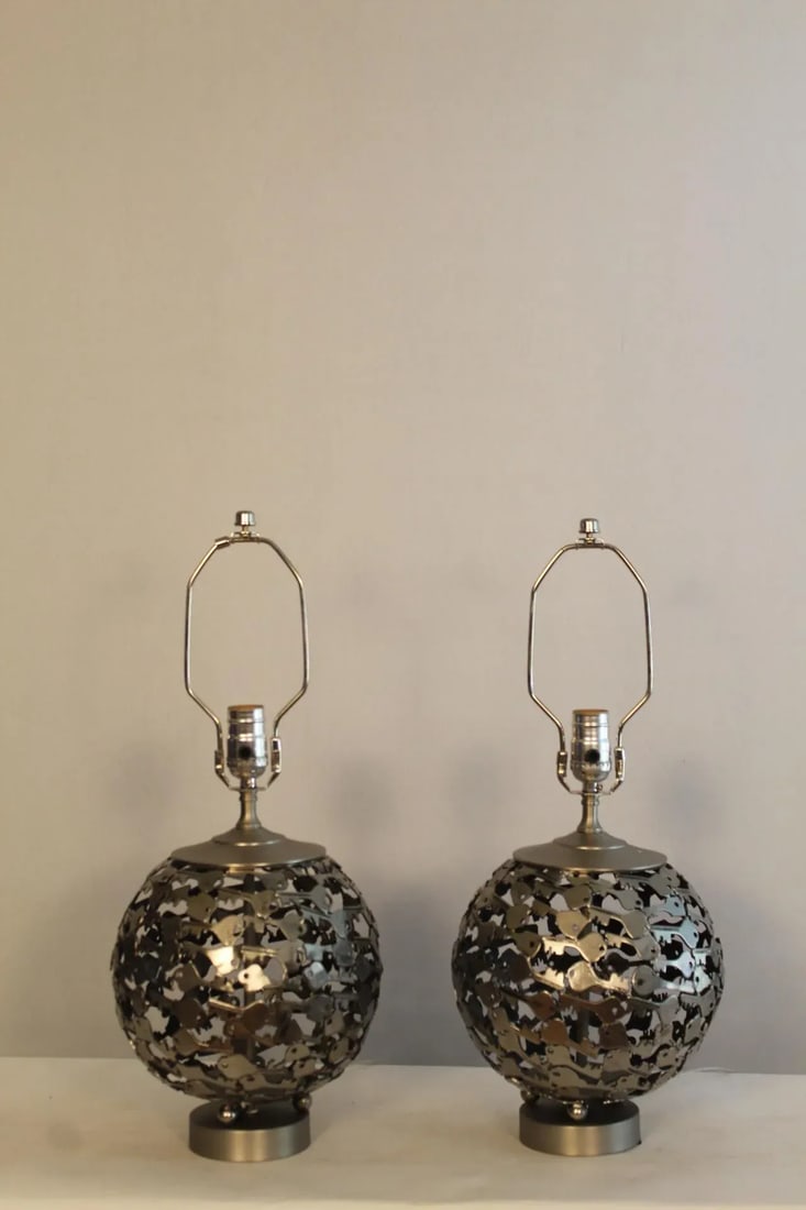 Mid 20th Century Enrico Castellani Influence Lamps - a Pair - 13