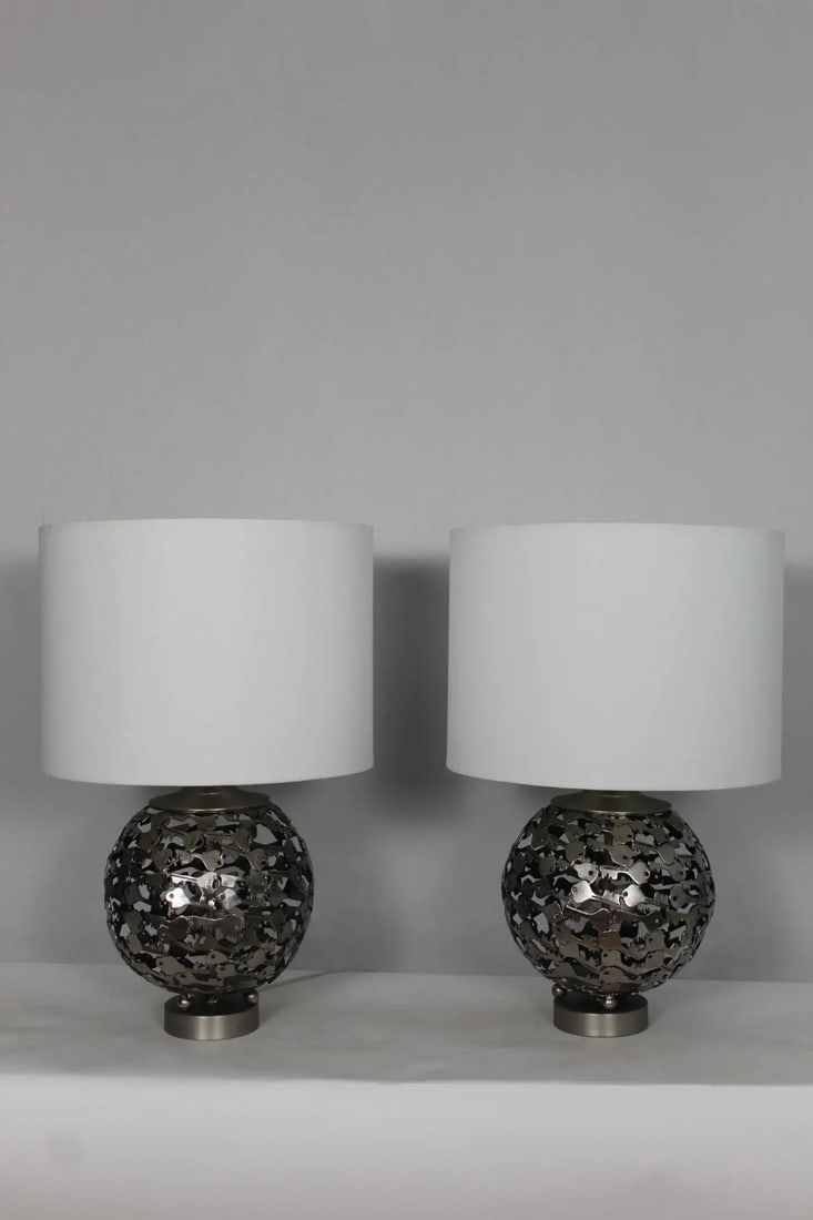 Mid 20th Century Enrico Castellani Influence Lamps - a Pair - 2