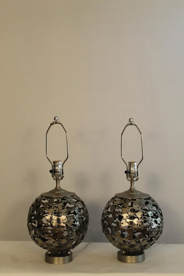 Mid 20th Century Enrico Castellani Influence Lamps - a Pair - 3