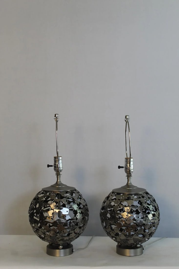 Mid 20th Century Enrico Castellani Influence Lamps - a Pair - 4