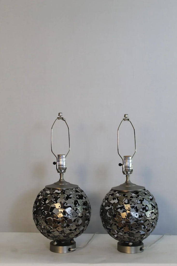 Mid 20th Century Enrico Castellani Influence Lamps - a Pair - 6
