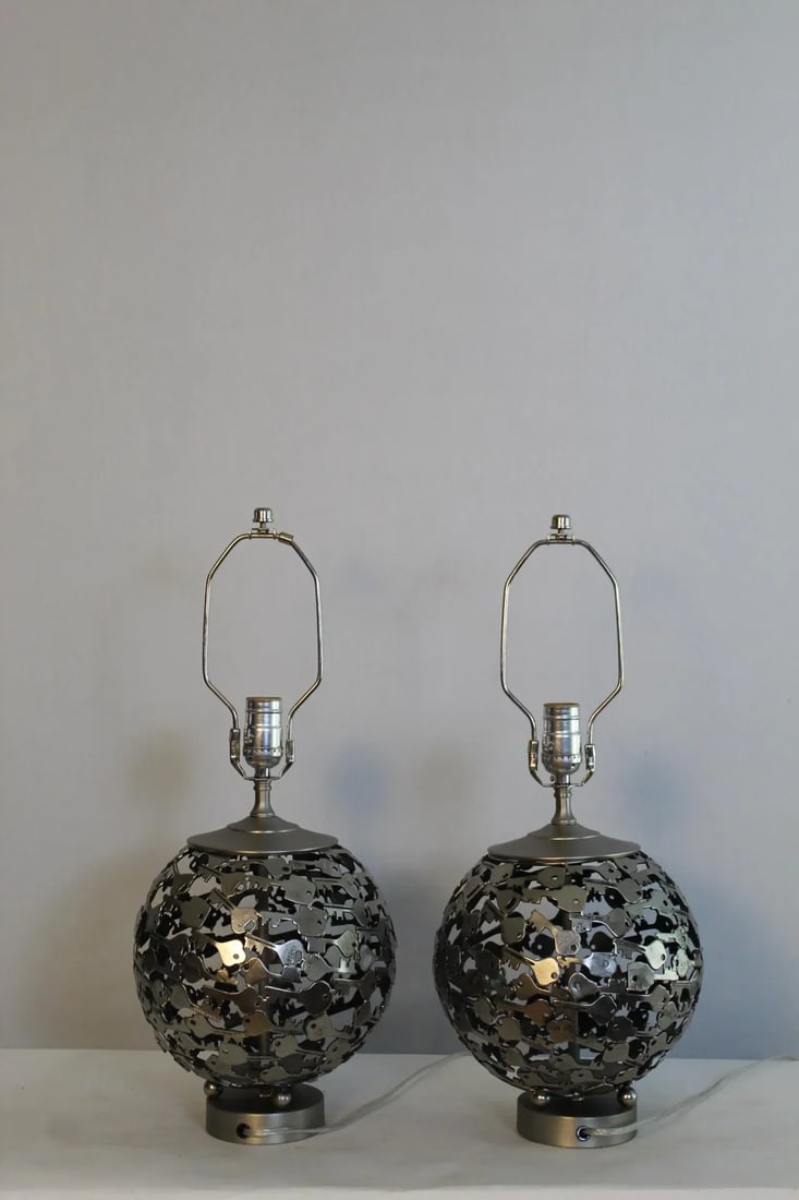 Mid 20th Century Enrico Castellani Influence Lamps - a Pair - 7
