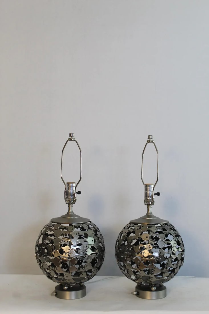 Mid 20th Century Enrico Castellani Influence Lamps - a Pair - 8