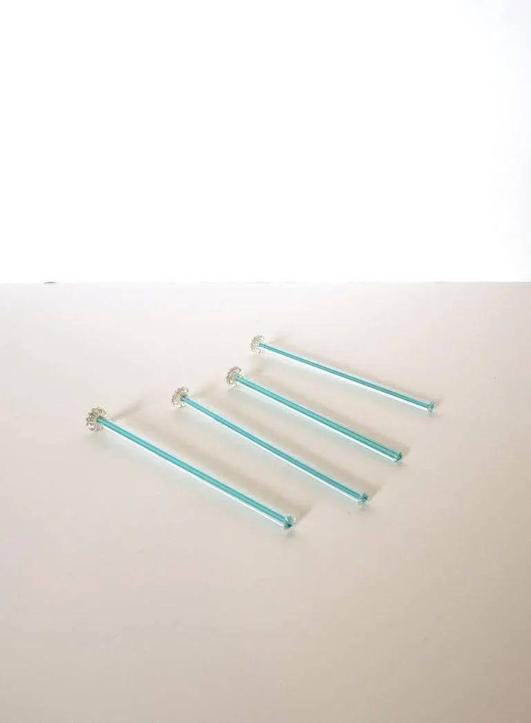Italian Murano Art Glass Cocktail Stirrers - Set of 4 - 5