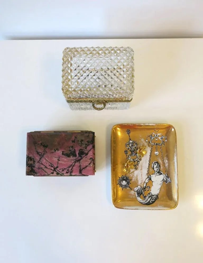 Fornasetti Black and Gold Catchall Jewelry Dish Tray - 8