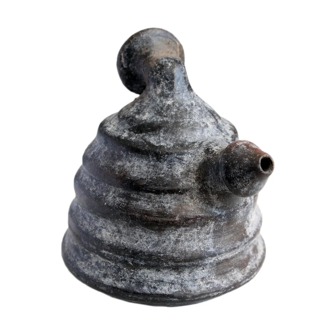 Vintage Gray Water Jar: A vintage water jar that may be once used to pour drinks or water plants. Note, the top part has been sealed. This piece is more for decorative use. Condition: Alterations: Original Condition