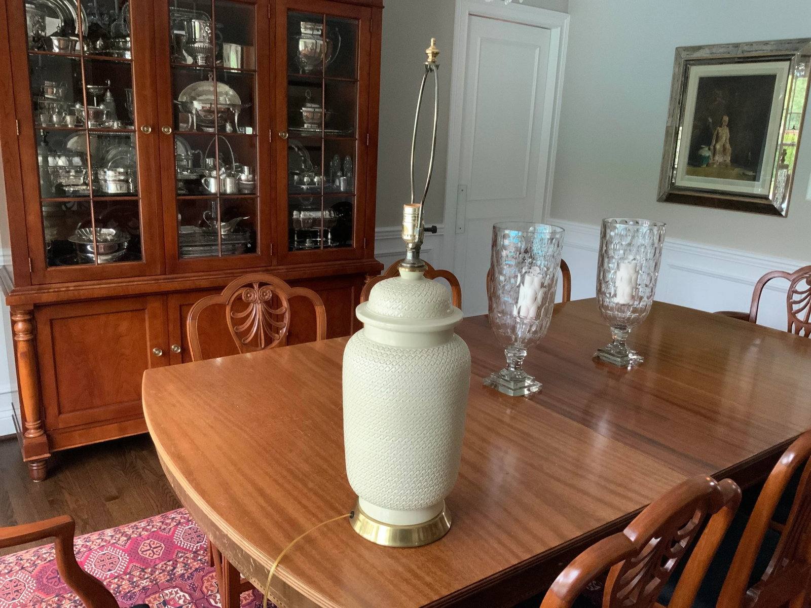 1980s Fredrick Cooper Cream Ginger Jar Lamp With Brass Appointments - 13