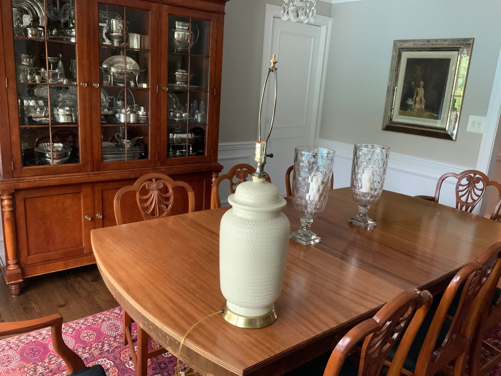 1980s Fredrick Cooper Cream Ginger Jar Lamp With Brass Appointments - 2