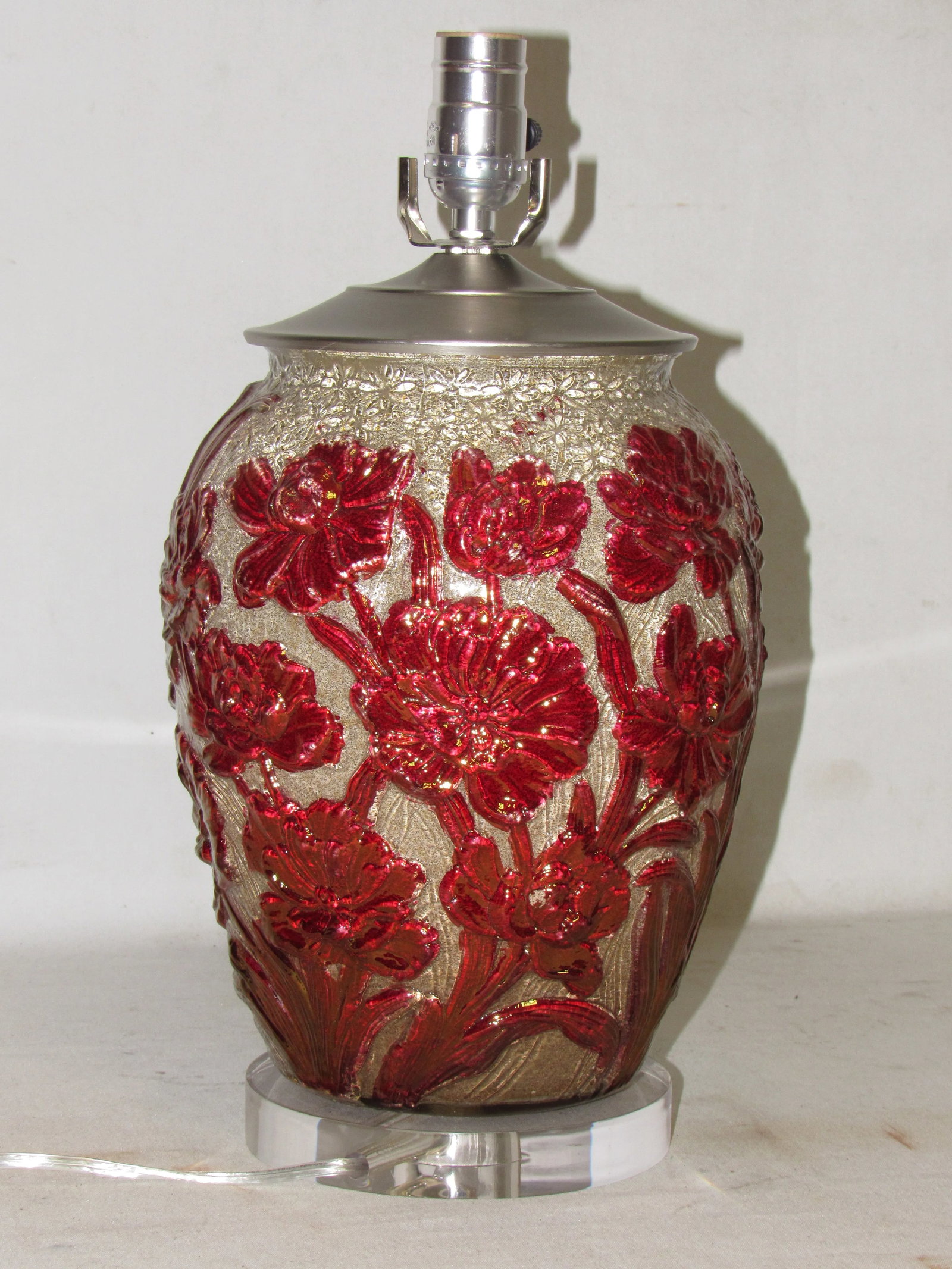 Floral Art Glass Lamp - 10