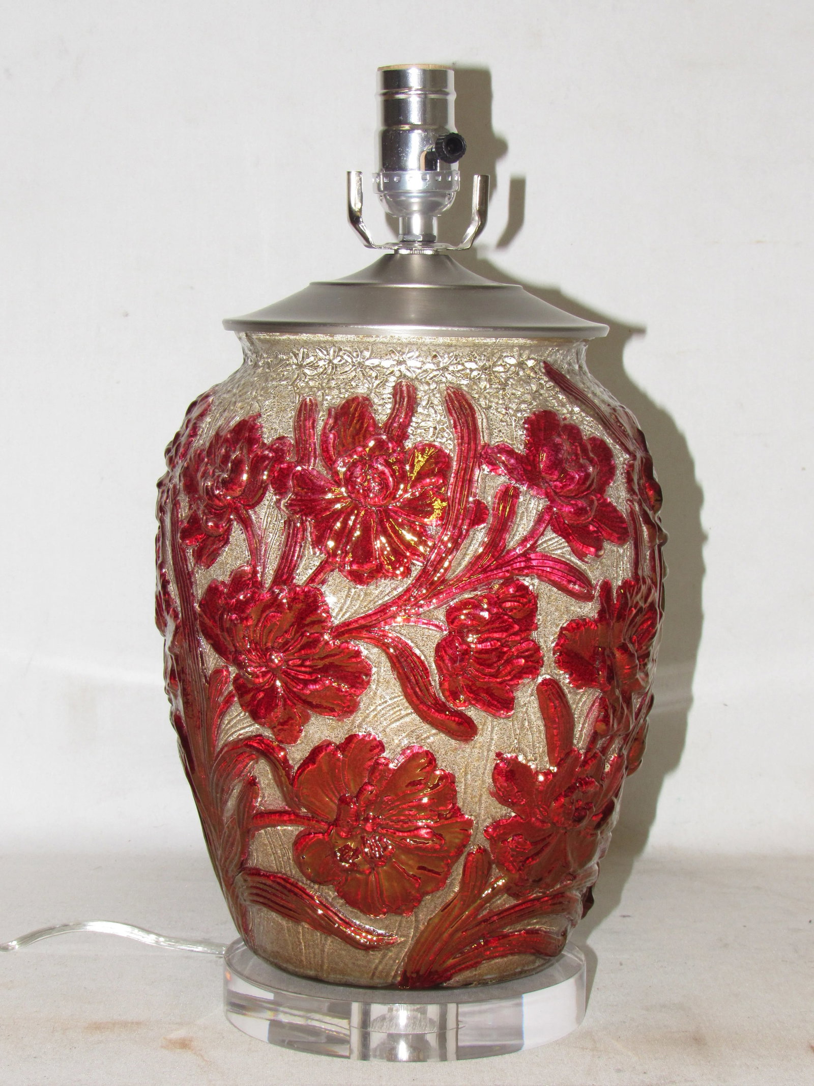 Floral Art Glass Lamp - 2