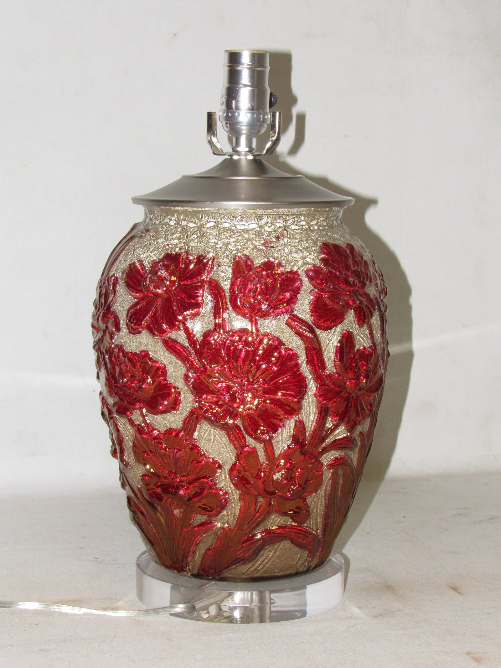 Floral Art Glass Lamp - 3