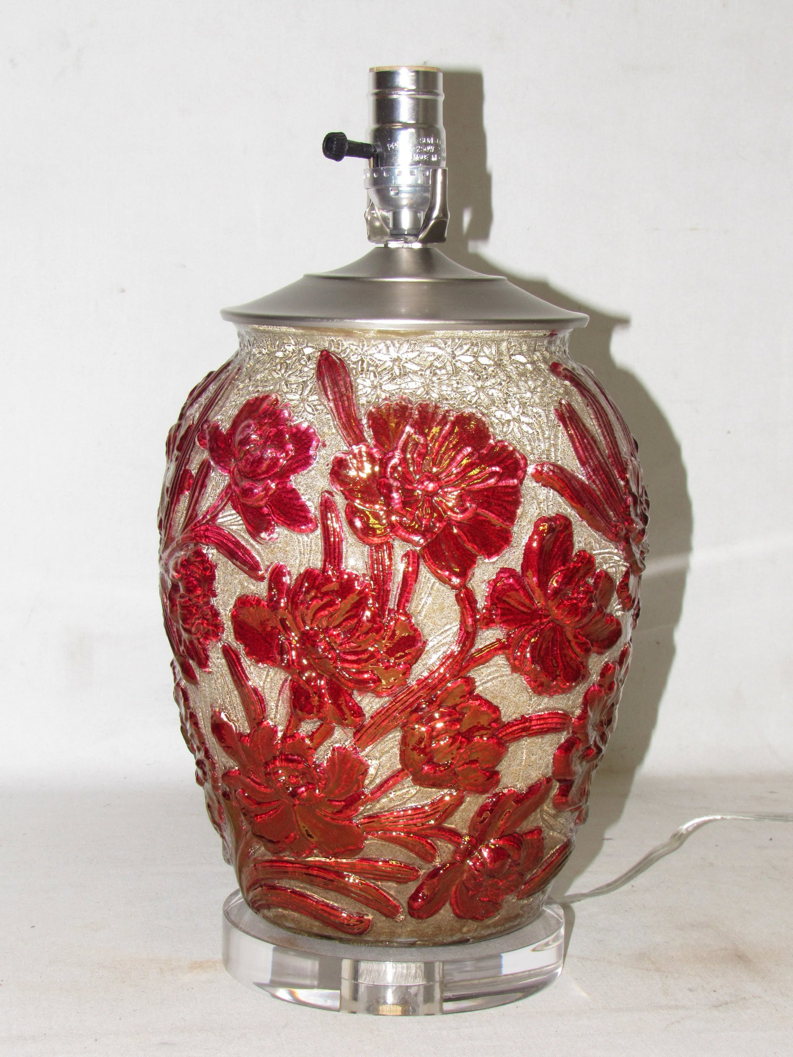 Floral Art Glass Lamp - 4