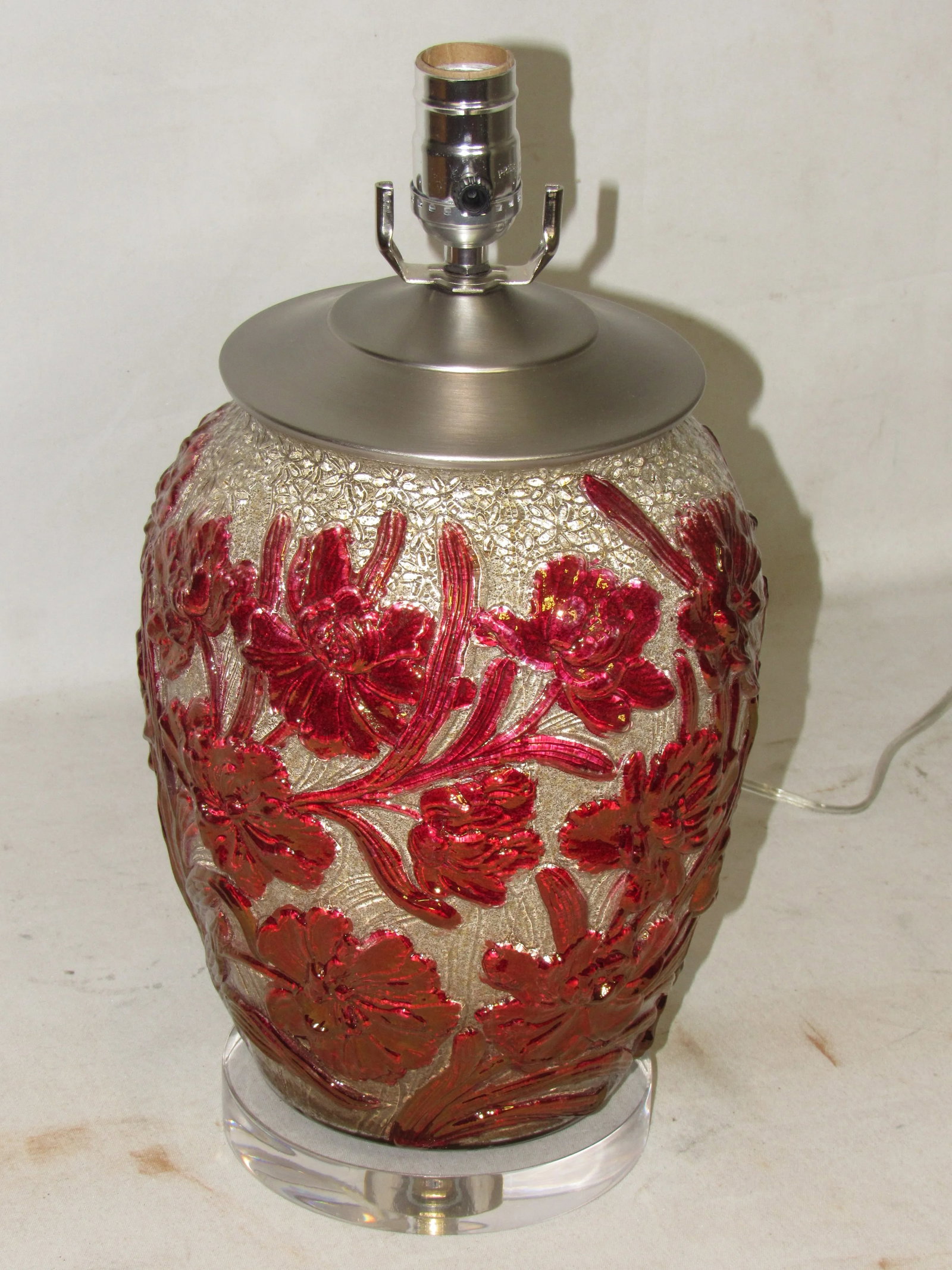 Floral Art Glass Lamp - 5