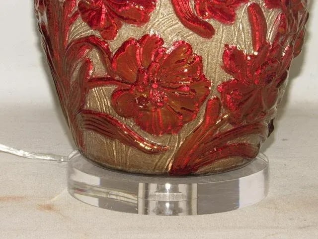 Floral Art Glass Lamp - 7