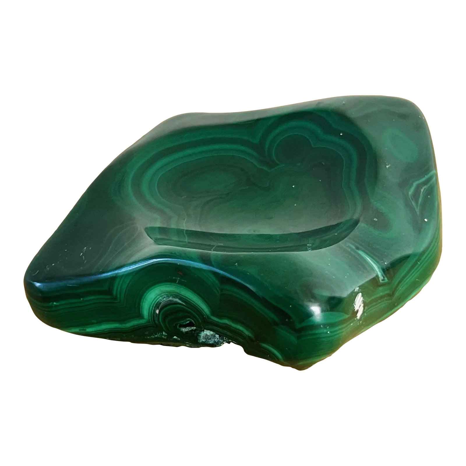 Hand Carved Trinket Dish in Green Malachite Stone (1 of 12)