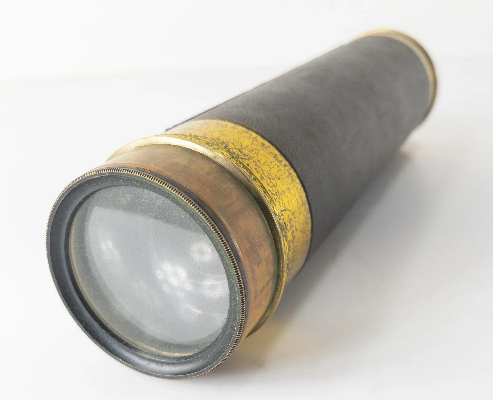 19th Century Brass and Leather Extending Nautical Maritime Telescope Spyglass - 6