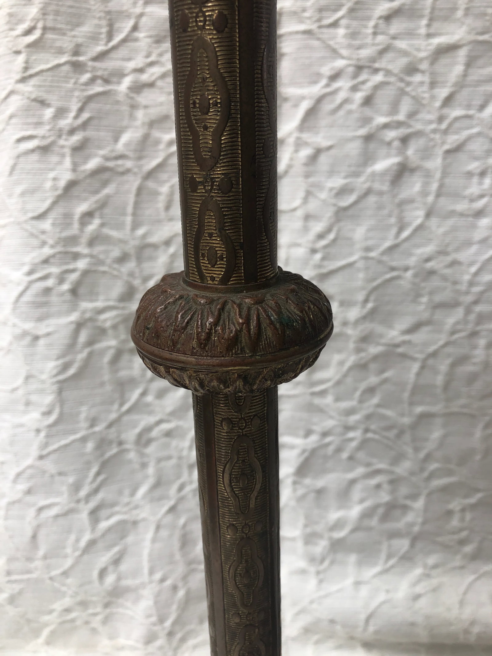 Antique 1900s Tall Brass Altar Candlestick Holders - a Pair - 4