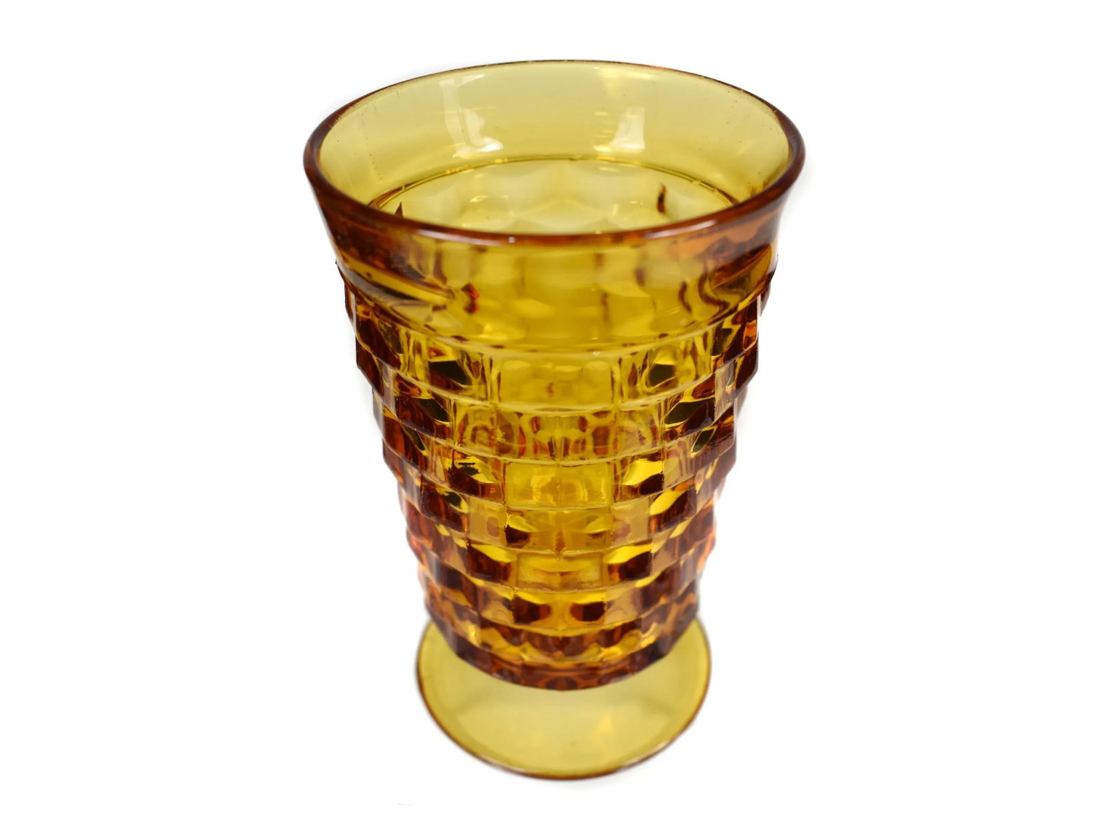 Vintage Amber Serving Drink Iced Tea Whitehall Pattern Glasses and Pitcher - 7 Pieces - 10