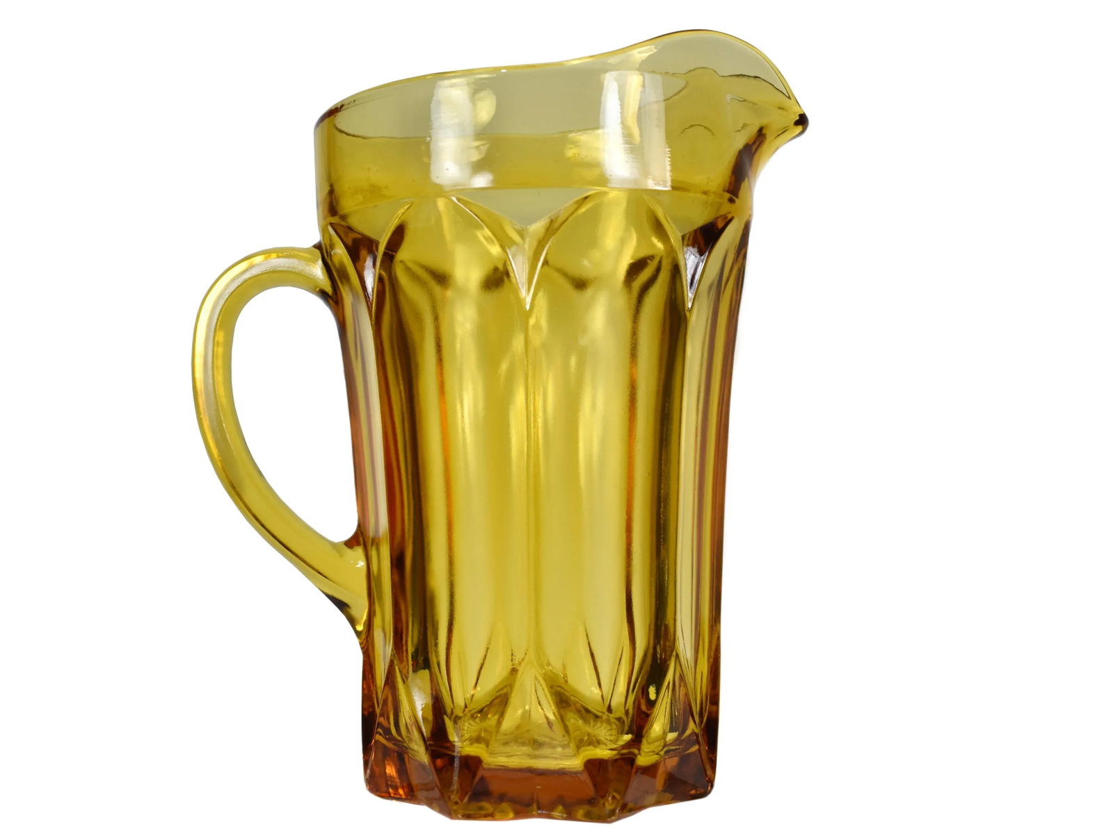 Vintage Amber Serving Drink Iced Tea Whitehall Pattern Glasses and Pitcher - 7 Pieces - 4