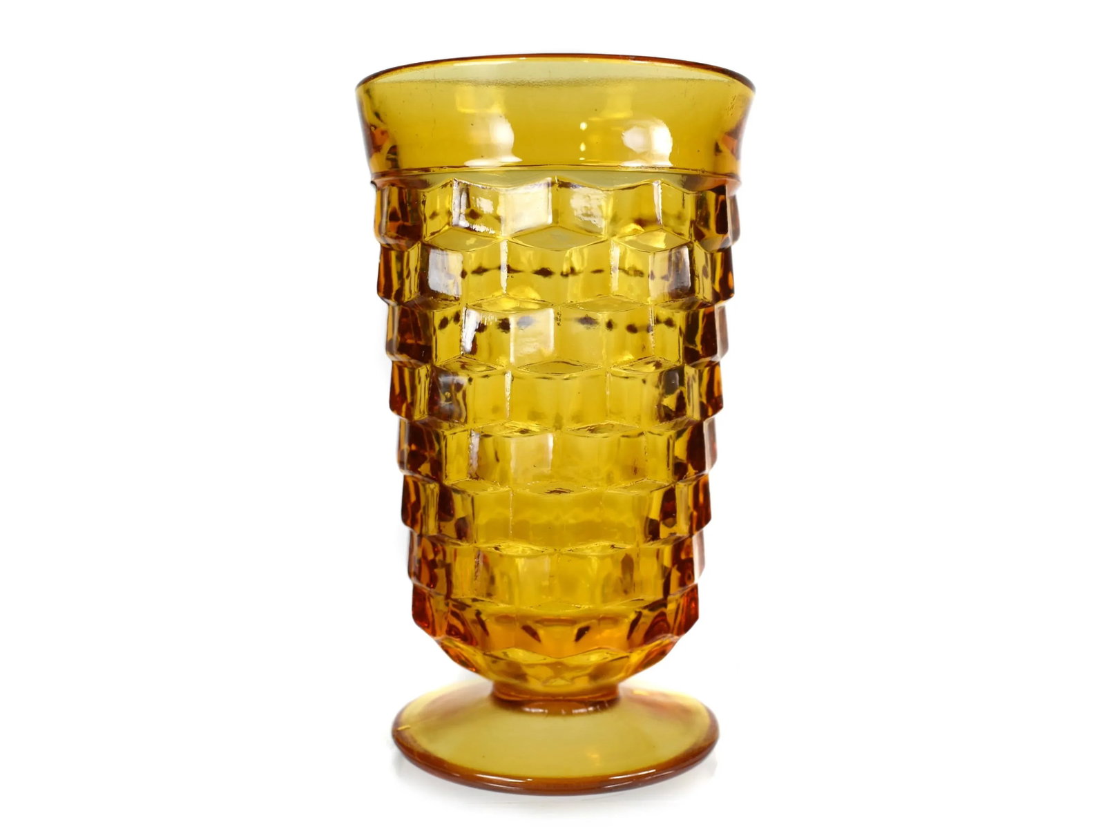 Vintage Amber Serving Drink Iced Tea Whitehall Pattern Glasses and Pitcher - 7 Pieces - 9