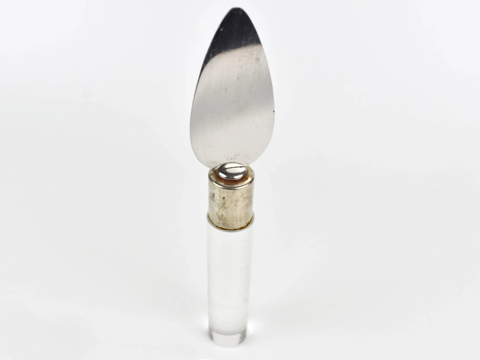 Mid Century Modern Lucite Stainless Steel Bar Tools Set With Stand- 6 Pieces - 5