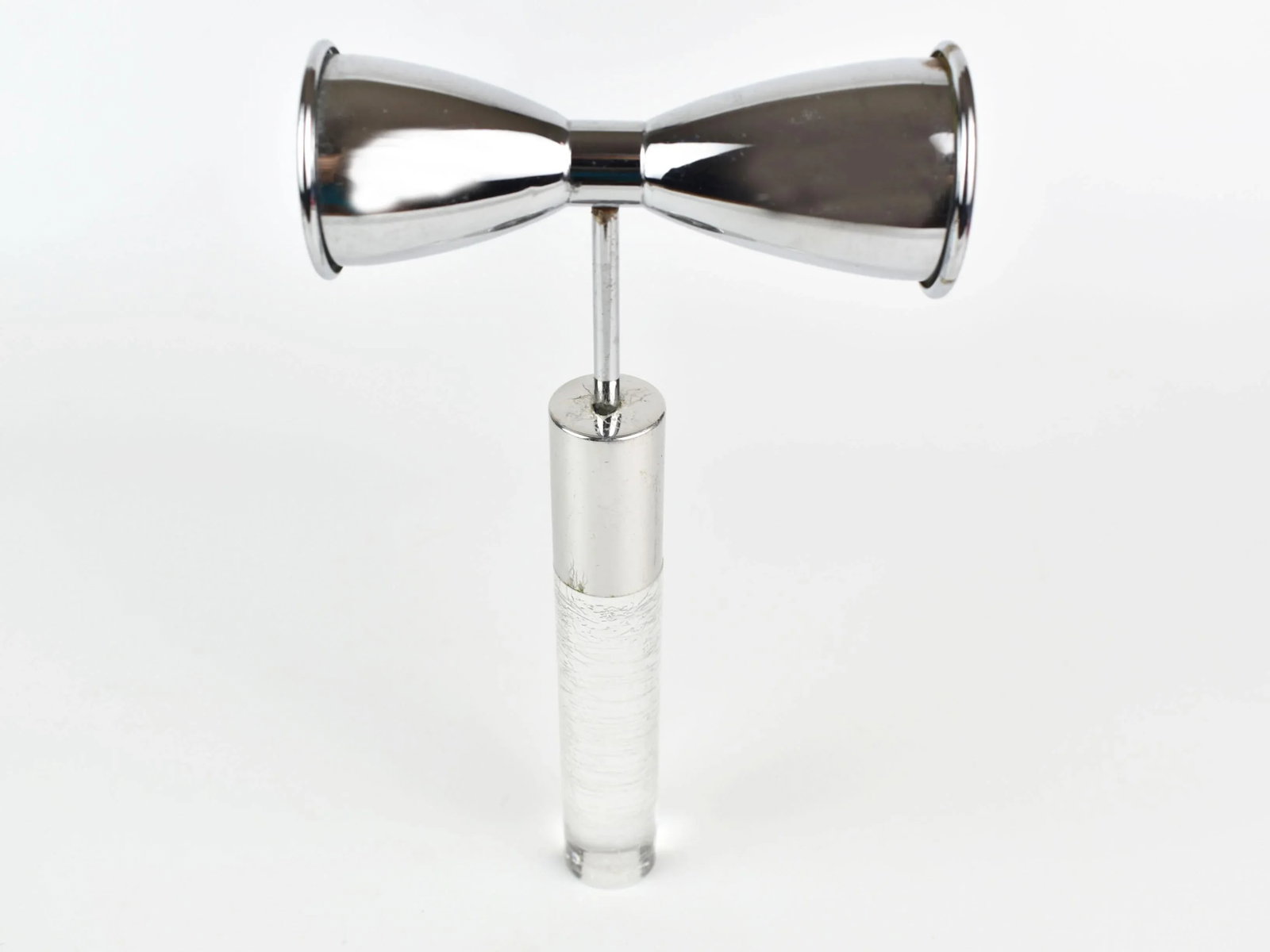 Mid Century Modern Lucite Stainless Steel Bar Tools Set With Stand- 6 Pieces - 6