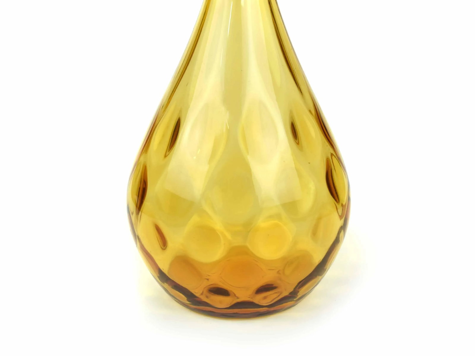 Mid Century Modern Italian Amber Glass Decanter Carafe - 4