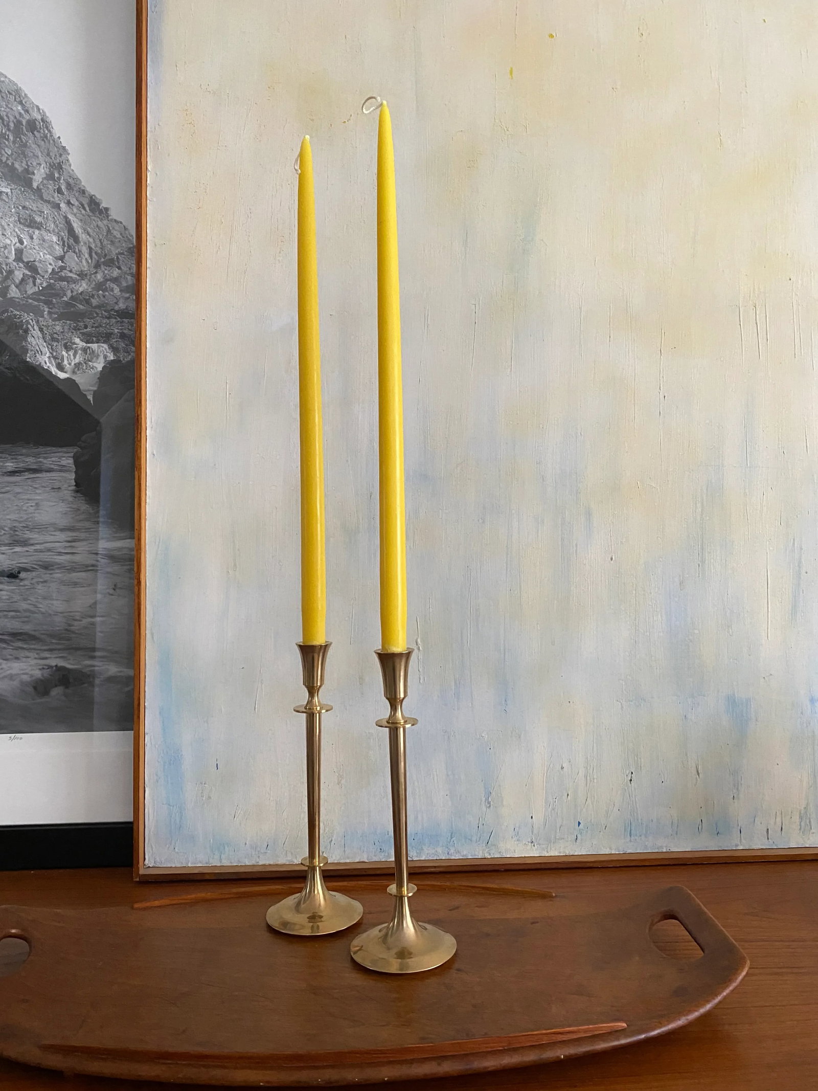 Elegant Tall Dirilyte Brass Candle Holders, a Pair - 5