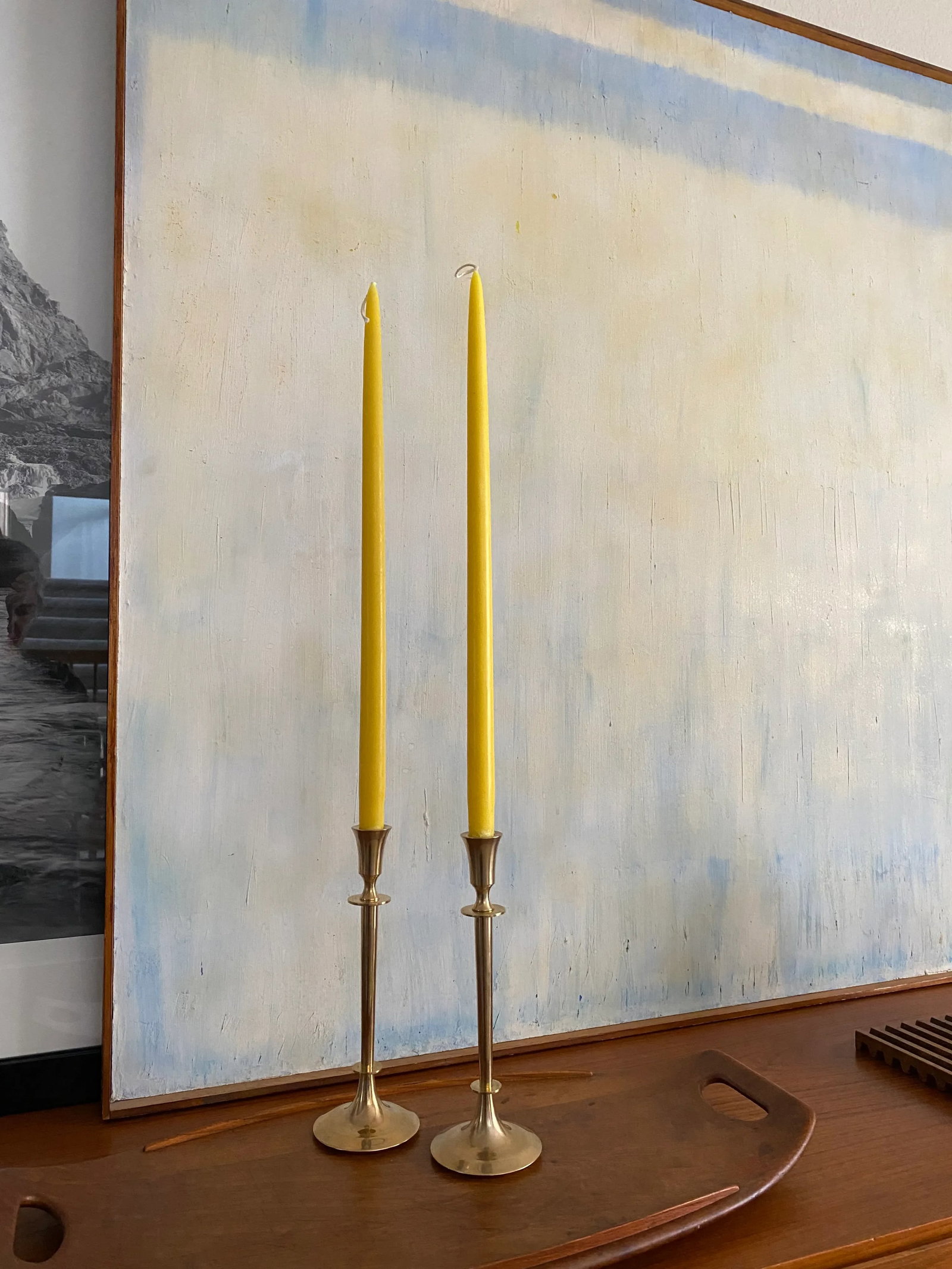 Elegant Tall Dirilyte Brass Candle Holders, a Pair - 8
