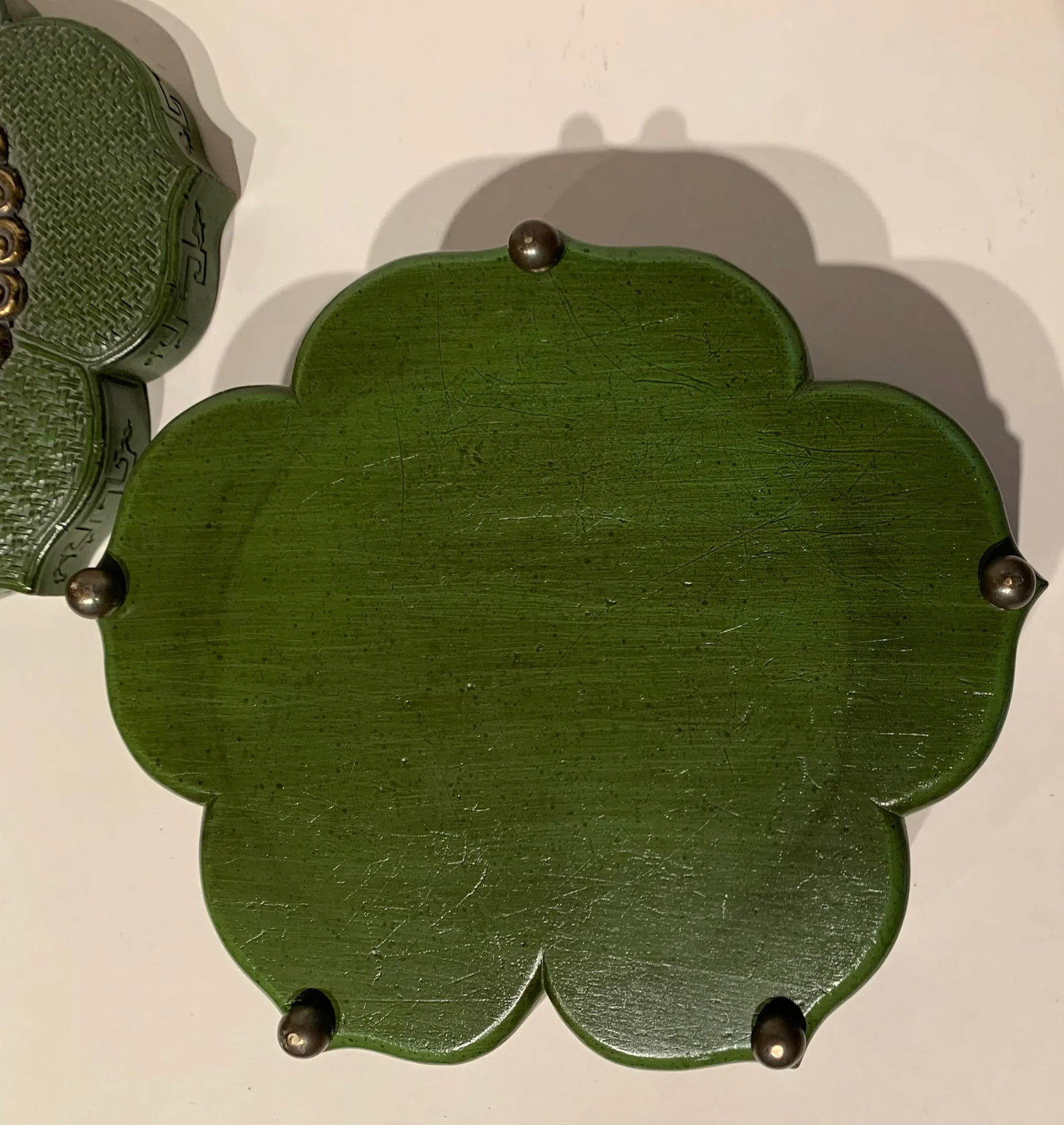 Vintage Lotus Wood Lidded Box - 4
