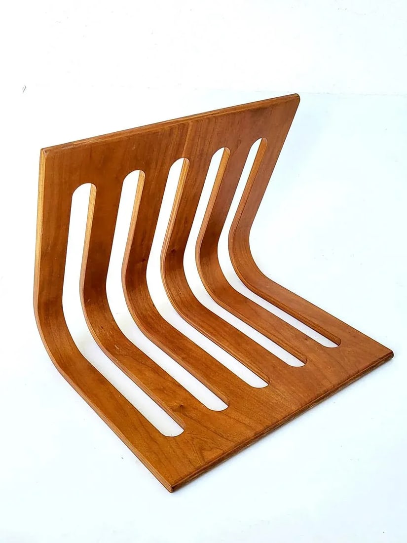 Postmodern Bernhard Pederson & Son Bentwood Desktop File or Magazine Rack - 10