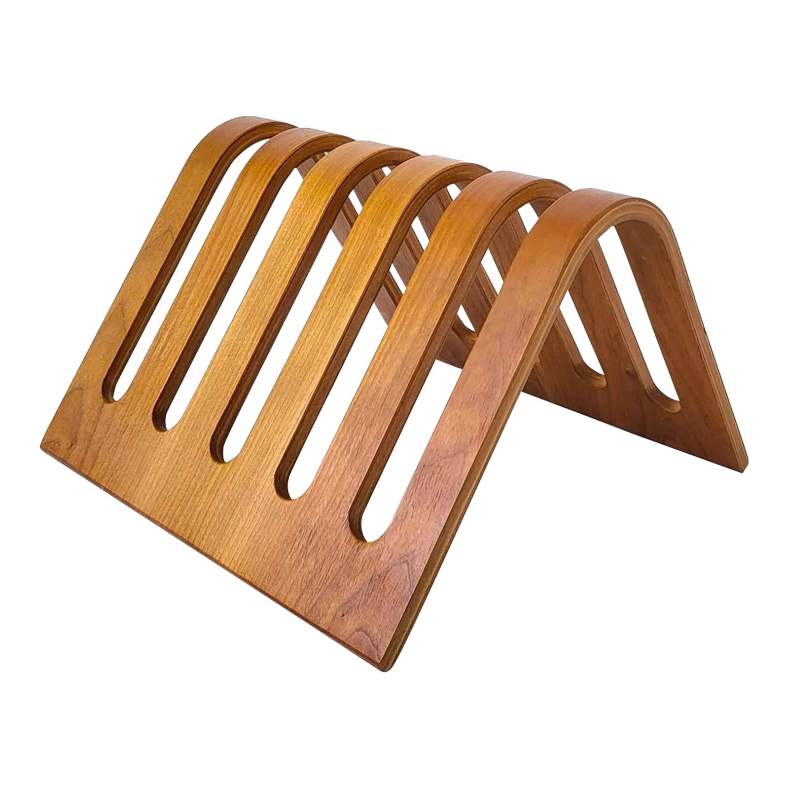 Postmodern Bernhard Pederson & Son Bentwood Desktop File or Magazine Rack (1 of 11)