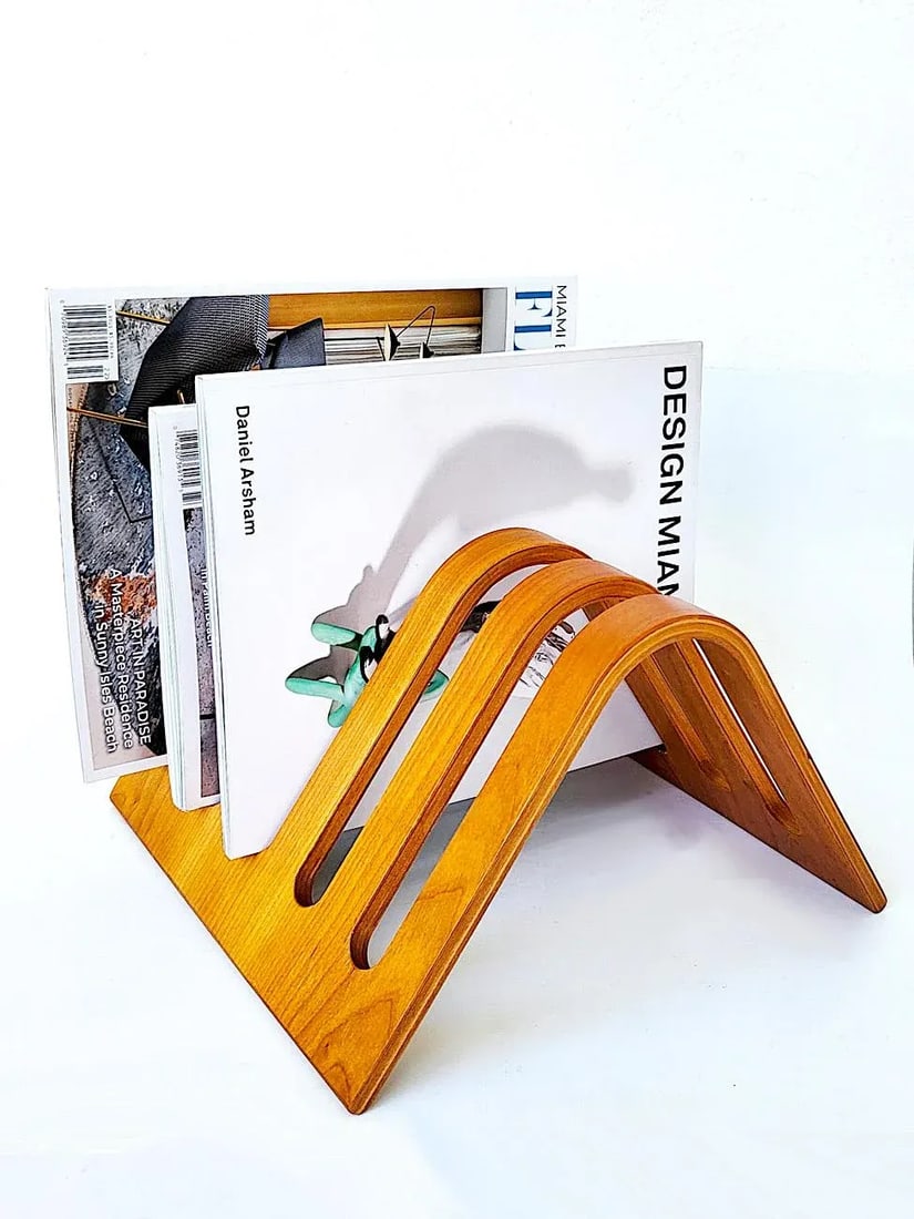 Postmodern Bernhard Pederson & Son Bentwood Desktop File or Magazine Rack - 2