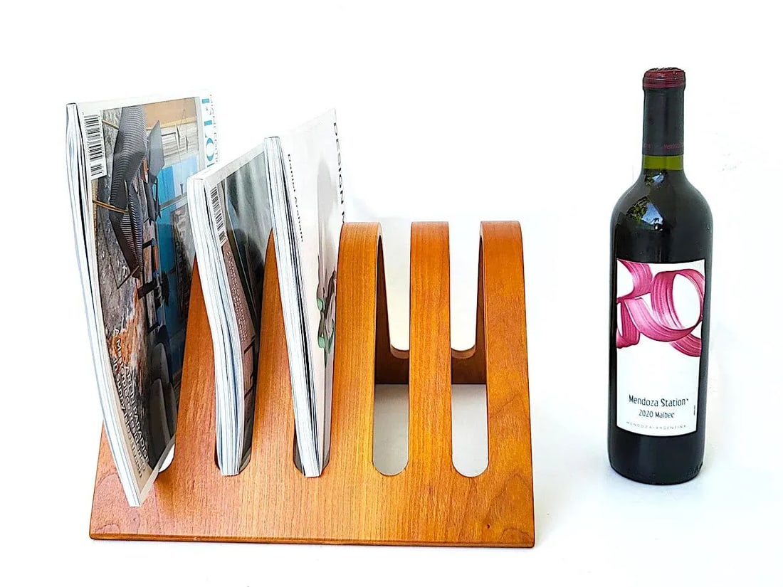 Postmodern Bernhard Pederson & Son Bentwood Desktop File or Magazine Rack - 3