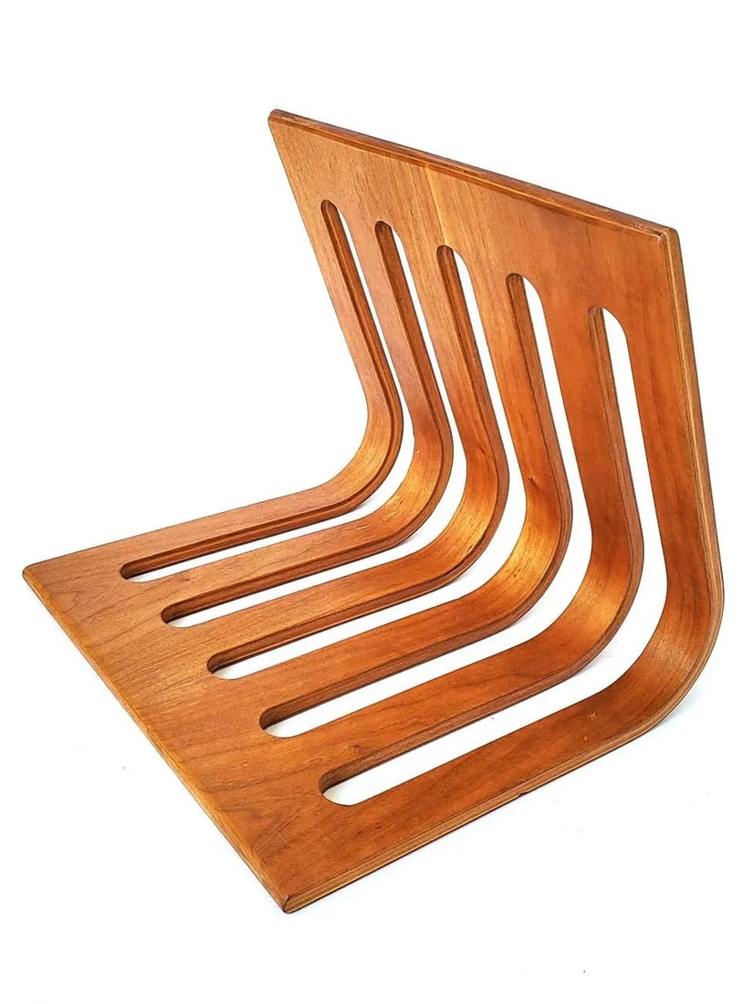 Postmodern Bernhard Pederson & Son Bentwood Desktop File or Magazine Rack - 5