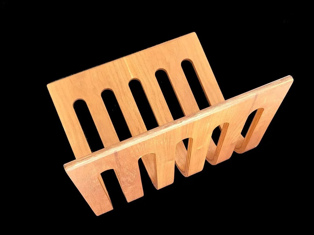Postmodern Bernhard Pederson & Son Bentwood Desktop File or Magazine Rack - 6
