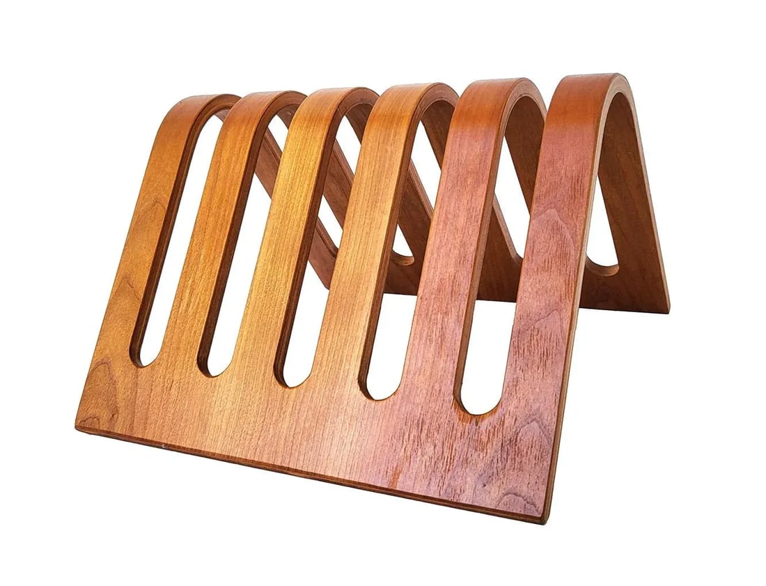 Postmodern Bernhard Pederson & Son Bentwood Desktop File or Magazine Rack - 7