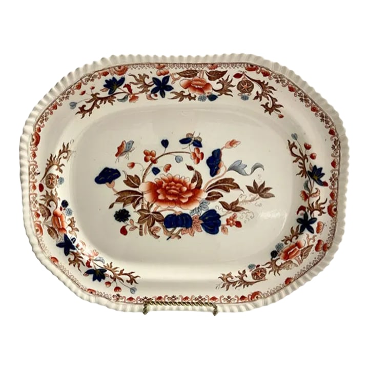 Antique Copeland Platter: Beautiful Bang Up pattern by Copeland Spode Antique Gadroon Shaped Serving Platter. This is a gorgeous piece to put on a wall, serve on for a special event and to pass down as a treasured family