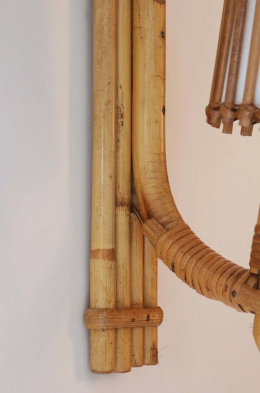 Pair of Rattan Wall Sconces, Louis Sognot 1950s - 5