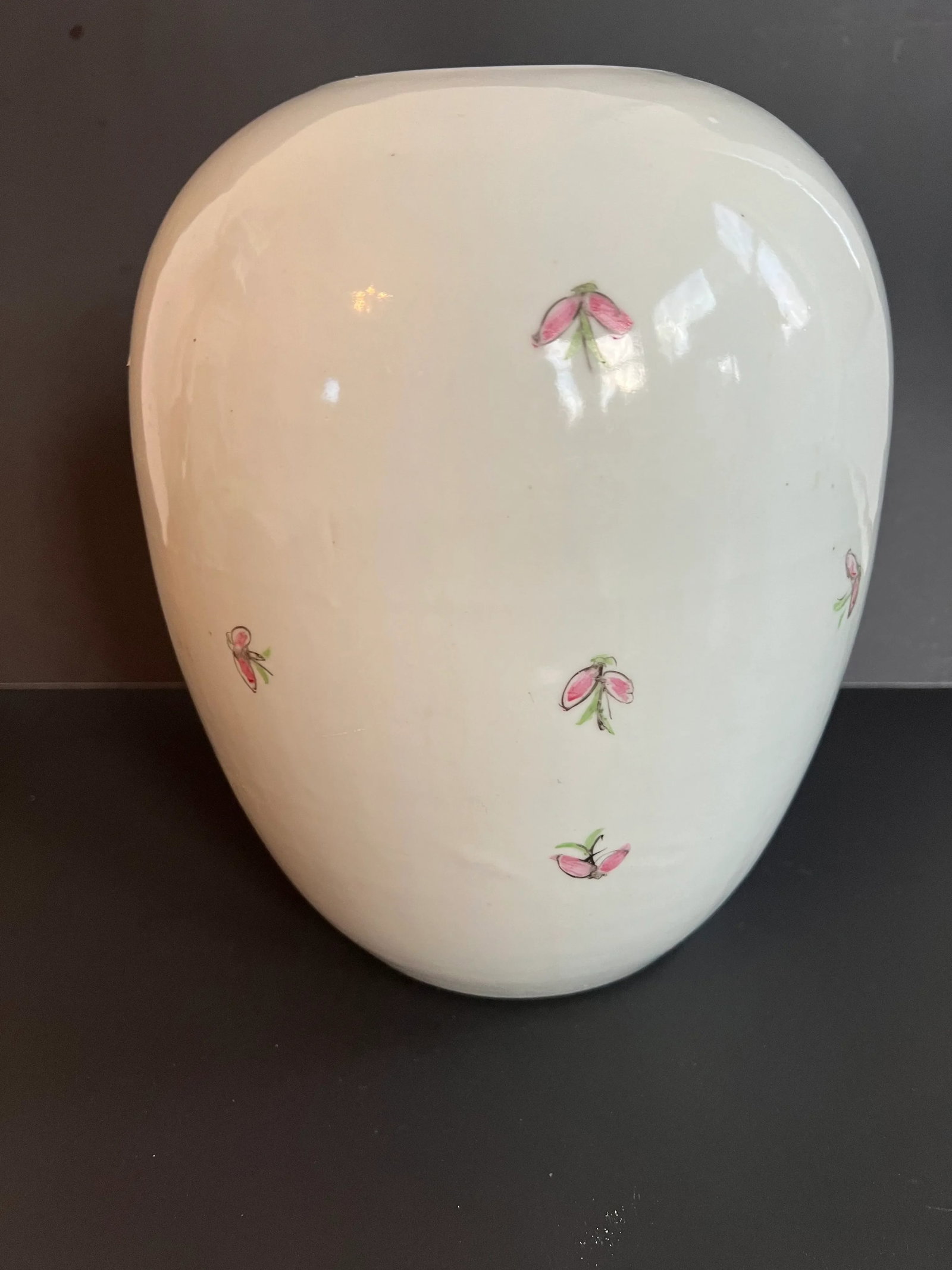 Vintage Chinese Large Birds & Flowers Famille Rose Jar With Wood Lid - 7
