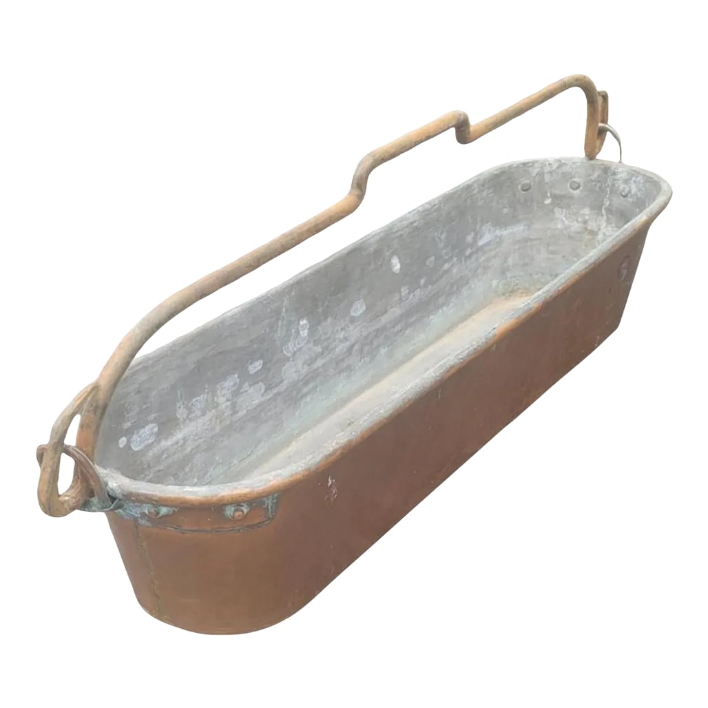 French Hammered Copper Lateral Jardiniere Planter, Circa 1900s (1 of 7)