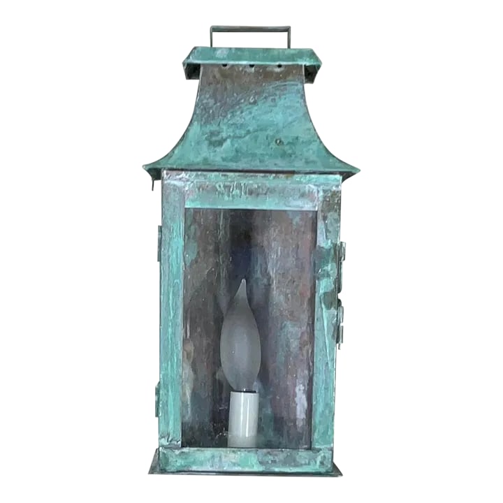 Single Wall Hanging Copper Lantern (1 of 10)