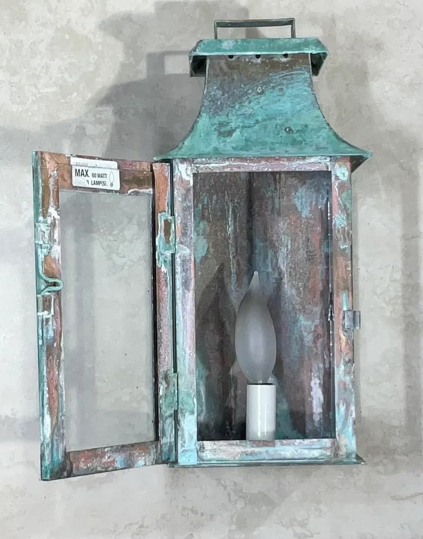 Single Wall Hanging Copper Lantern - 2