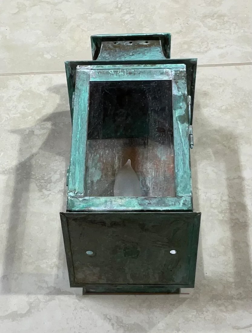 Single Wall Hanging Copper Lantern - 7