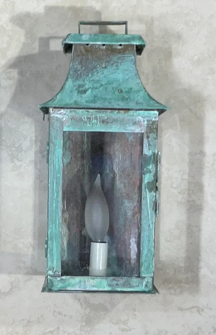 Single Wall Hanging Copper Lantern - 8